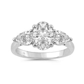 18K WHITE GOLD 2 1/2CT OVAL/PEAR DIAMOND LADIES RING